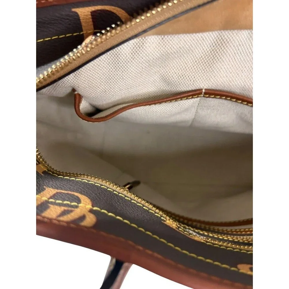 Dooney & Bourke Wren Zip Tote Wine Leather Trim Shoulder